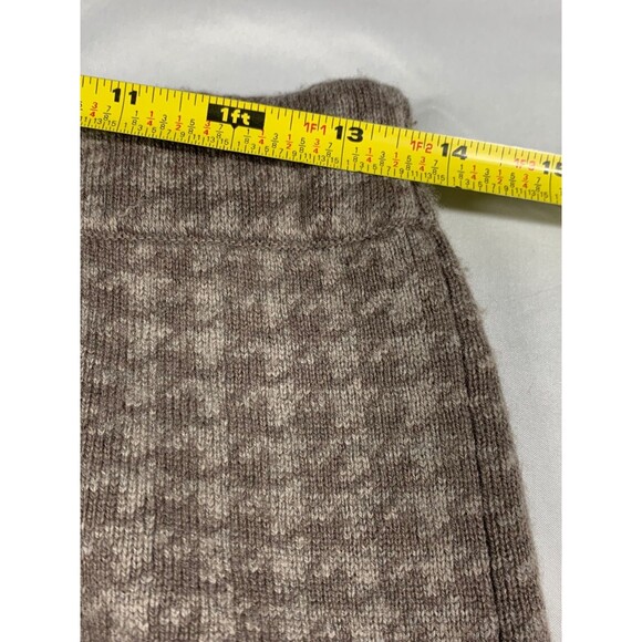 Naadam Set Wool & Cashmere Brown Houndstooth Sweater Flare Pants Corset Top Sz M - Picture 9 of 16